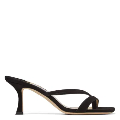 Jimmy Choo Maelie 70 Suede Mules In Black