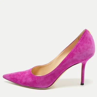 Pre-owned Jimmy Choo Magenta Suede Love Pumps Size 36