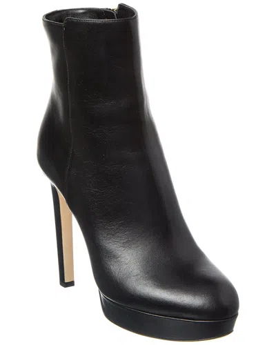 Jimmy Choo Maggie 115 Leather Bootie In Black