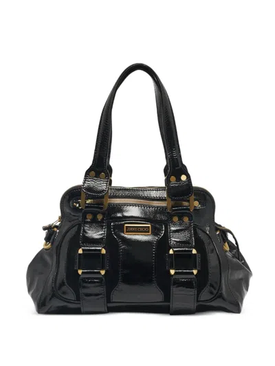 Pre-owned Jimmy Choo Malena Leather Tote Bag In Black