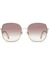 Jimmy Choo Mamie Oversize-frame Sunglasses In 3ygnq Light Gold