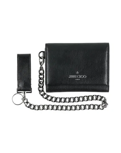 Jimmy Choo Man Crossbody Wallet Black Size - Leather
