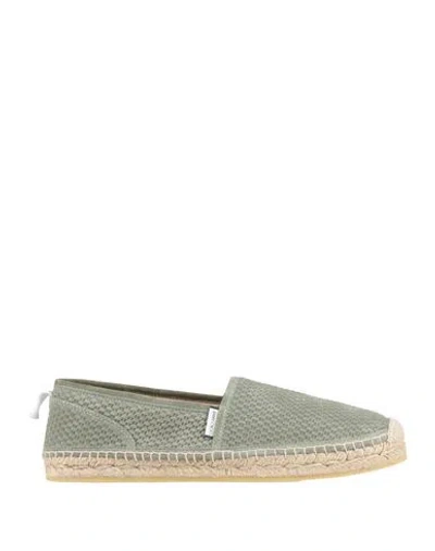 Jimmy Choo Man Espadrilles Sage Green Size 7.5 Soft Leather, Textile Fibers