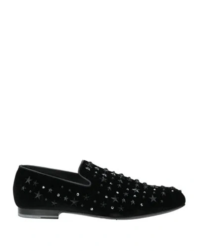 Jimmy Choo Man Loafers Black Size 10 Textile Fibers
