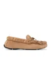 Jimmy Choo Toffee Velvet Suede Loafers With Shearling In Brown