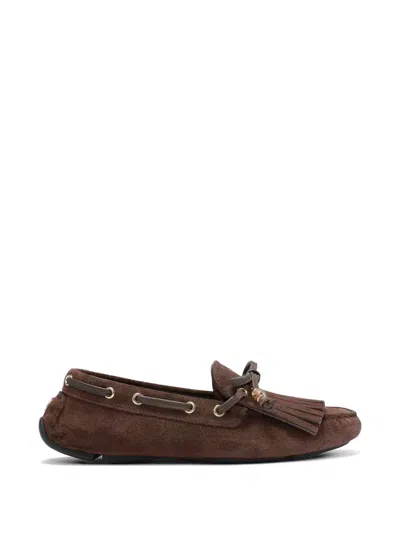 Jimmy Choo Manon Fringed Loafers In Brown