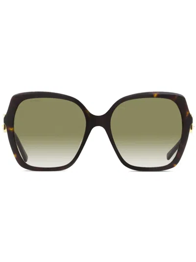 Jimmy Choo Manon Oversize-frame Sunglasses In 086ha Havana