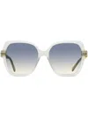 Jimmy Choo Manon Oversize-frame Sunglasses In Kb7ff Transparent Gray