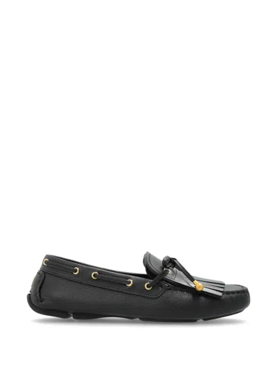 Jimmy Choo Manon Tassel Leather Boat Shoes In Black