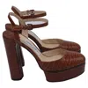 Jimmy Choo Maple Croc-embossed Platform Pumps In Brown Leather In Brown