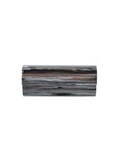 Jimmy Choo Marbled Stripe Clutch Bag In Grey