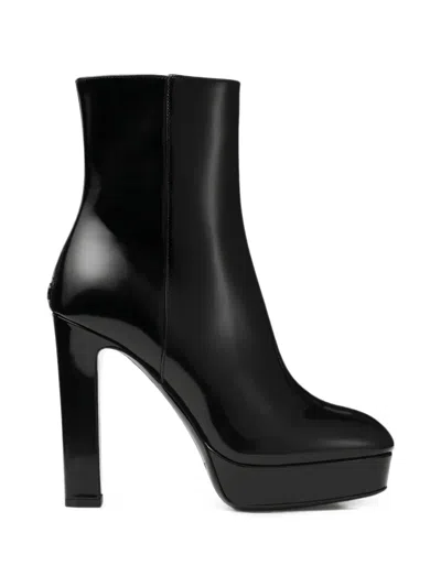 Jimmy Choo Marine 120 Patent-leather Ankle Boots In Black