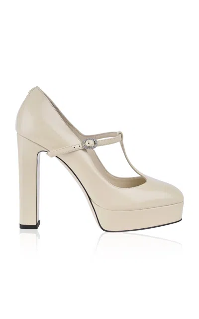 Jimmy Choo Marene Maryjane 120 Spazzolato Platform Pump In Neutral