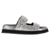 Jimmy Choo Marga Embellished Slide Sandals In Silver Glitter In Silver