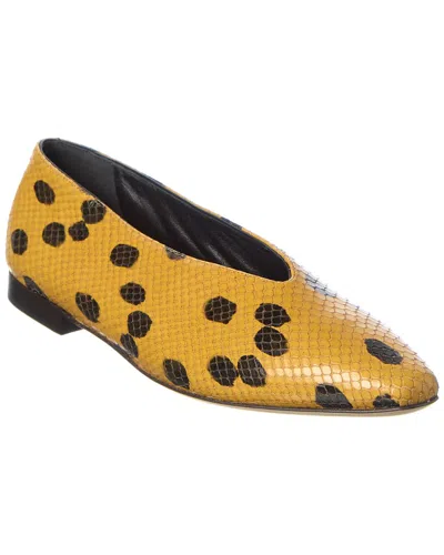 Jimmy Choo Margot Leather Flat In Yellow