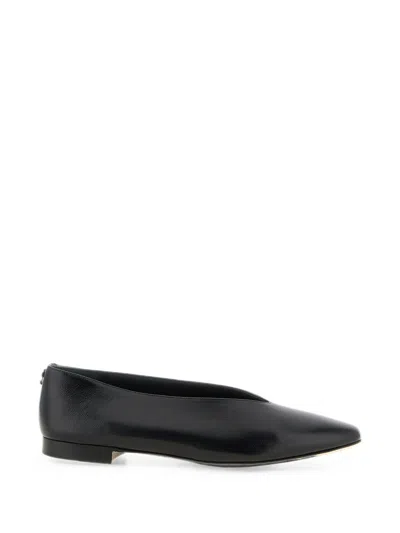 Jimmy Choo Margot Pointed Leather Flats In Black