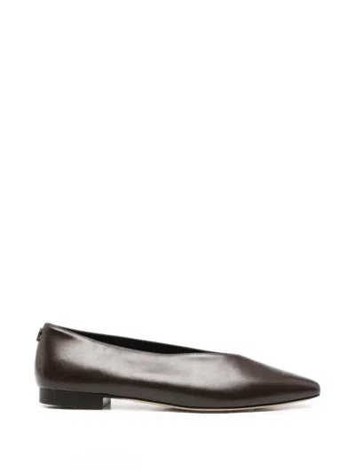 Jimmy Choo Margot Pointed-toe Ballet Flats In Brown