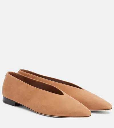 Jimmy Choo Margot Suede Ballet Flats In Nude