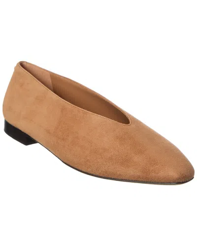 Jimmy Choo Margot Suede V Cut Flat Loafers In Brown