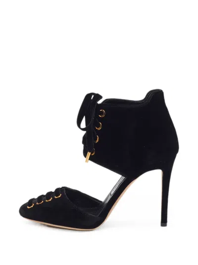 Pre-owned Jimmy Choo Mari Lace-up Heeled Pumps In Black