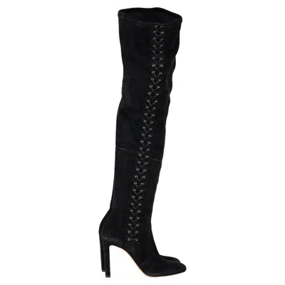 Jimmy Choo Marie 100 Knee-high Boots In Black Suede