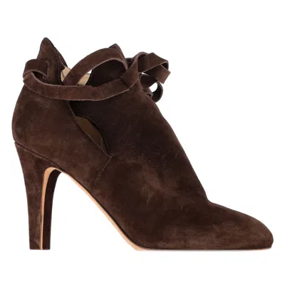 JIMMY CHOO MARINA ANKLE BOOTS IN BROWN SUEDE