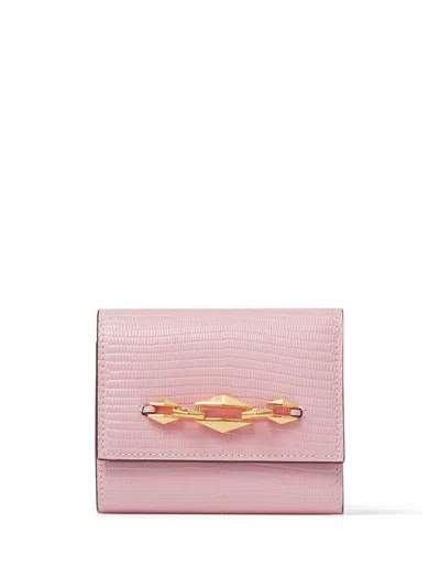 Jimmy Choo Marinda Chain-detailing Leather Wallet In Pink