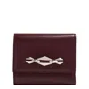Jimmy Choo Marinda Diamond -chain Leather Wallet In Silver Tone