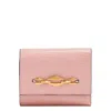 Jimmy Choo Marinda Diamond-chain Leather Wallet In Pink/gold Tone