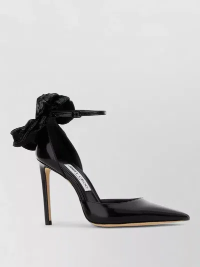 JIMMY CHOO MARJA 100 PUMPS DECORATIVE BOW GLOSSY