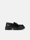 JIMMY CHOO 'MARLOW' BLACK SHINY LEATHER LOAFERS