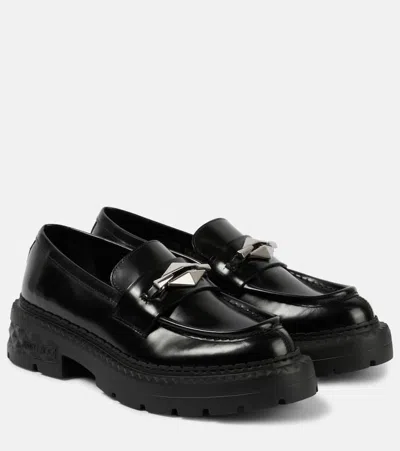 Jimmy Choo Marlow Leather Loafers In In Black
