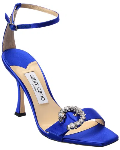 Jimmy Choo Marsai 90 Satin Sandal In Blue