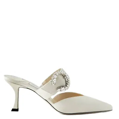 Jimmy Choo Marta 70 Nappa Heeled Mules In White