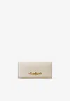 Jimmy Choo Martina Lizard Print Leather Wallet In Natural