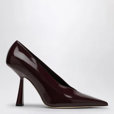 Jimmy Choo Maryanne Burgundy Patent Leather Decollete Women In Multicolor