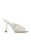 Jimmy Choo Maryanne Crystal-satin Mules In White