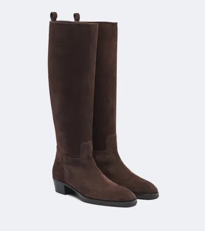 Jimmy Choo Mave Suede Leather Knee-high Boots In Brown