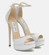 Jimmy Choo Max 150mm Glitter Sandals In Silver