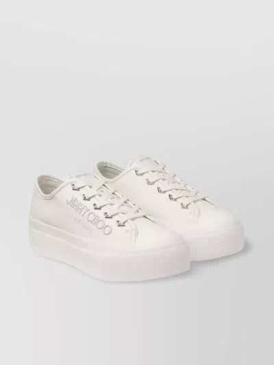 JIMMY CHOO MAXI LEATHER SNEAKERS PALMA