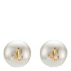 Jimmy Choo Maxi Pearl Studs Earrings In Brown