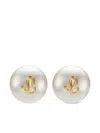 Jimmy Choo Maxi Pearl Studs Earrings In Gold