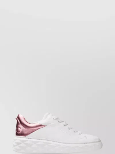 JIMMY CHOO MAXI/F II LEATHER MIX/MET SNEAKERS