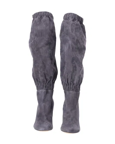 Jimmy Choo Maxyn 85 Knee-high Boots In Grey Suede