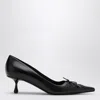 Jimmy Choo Scarlett Leather Lace-up Kitten Heel Pumps In Black