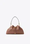 Jimmy Choo Medium Bon Bon Leather Cinch Shoulder Bag In Brown