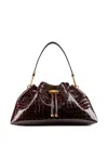Jimmy Choo Medium Cinch Crocodile-effect Shoulder Bag In Brown