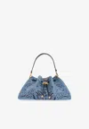 Jimmy Choo Medium Cinch Denim Shoulder Bag In Blue