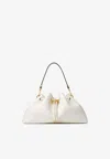 Jimmy Choo Medium Cinch Leather Shoulder Bag In Latte