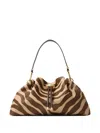 Jimmy Choo Medium Cinch Zebra-print Shoulder Bag In Brown